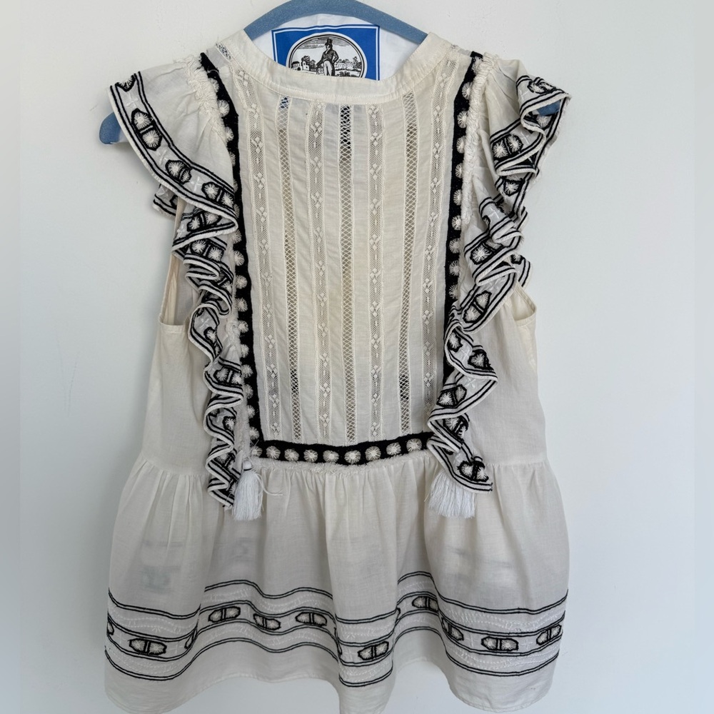 Sea New York Boho Lace Bib Ruffle Top - Picture 6 of 8